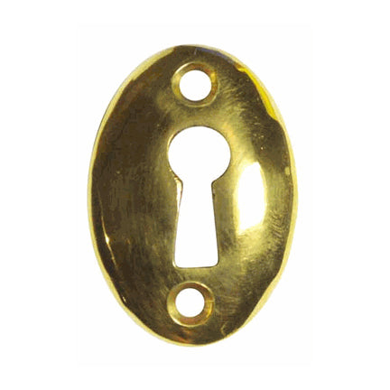 1 1/2 Inch Solid Brass Traditional Oval Escutcheon