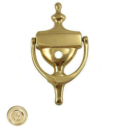 6 1/2 Inch Solid Brass Traditional Door Knocker in Polished Brass