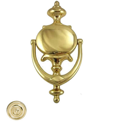 8 Inch Solid Brass Traditional Door Knocker in Polished Brass