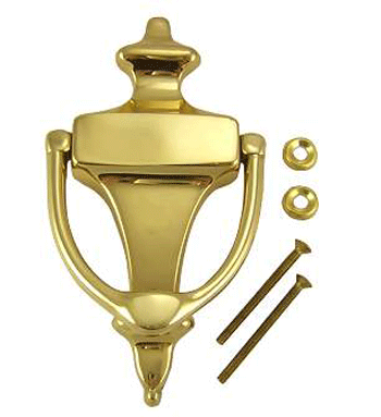 6 Inch (4 1/4 Inch c-c) Solid Brass Traditional Door Knocker