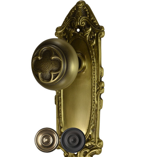 Largo Design Solid Brass Clover Inlay Door Knob Set