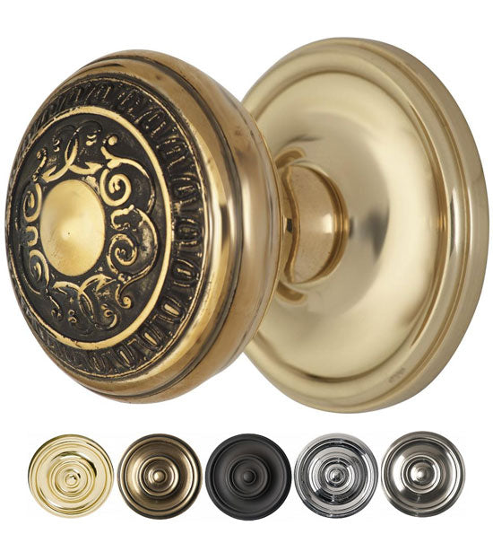 2 Inch Egg And Dart Door Knob With Victorian Style Rosette