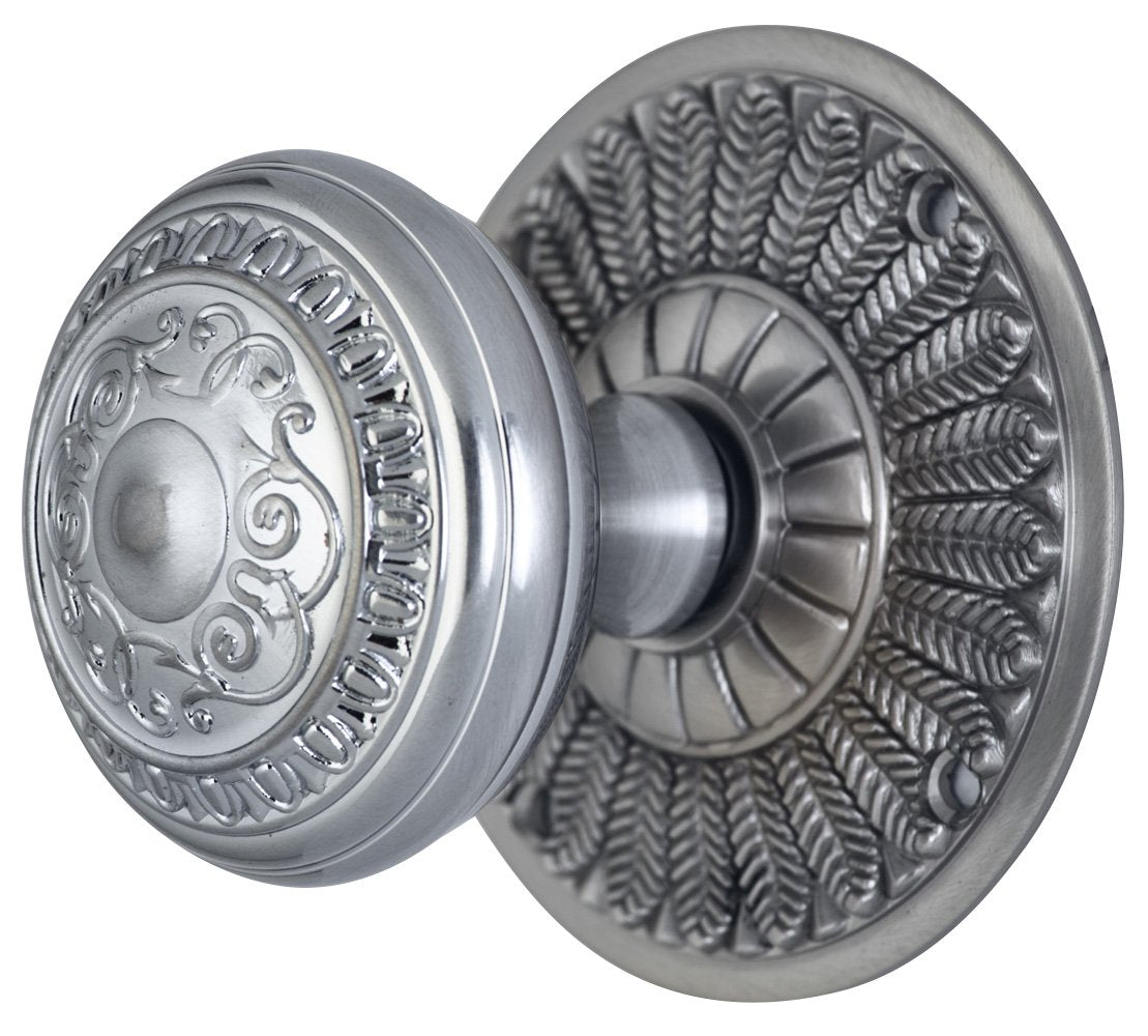 Egg and Dart Door Knob With Feather Rosette