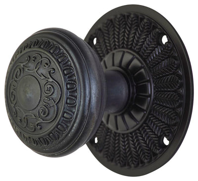 Egg and Dart Door Knob With Feather Rosette