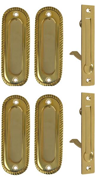 Georgian Oval Pattern Pocket Passage Style Door Set