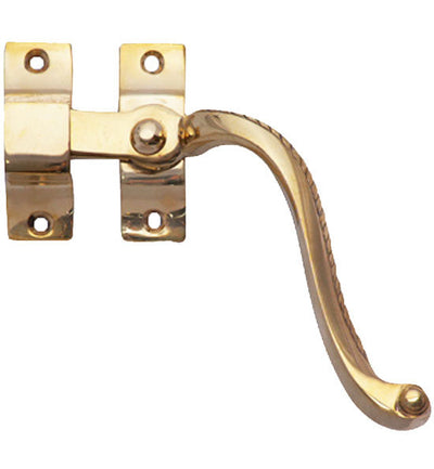 Solid Brass Right Hinge Window Lock Georgian Roped Pattern