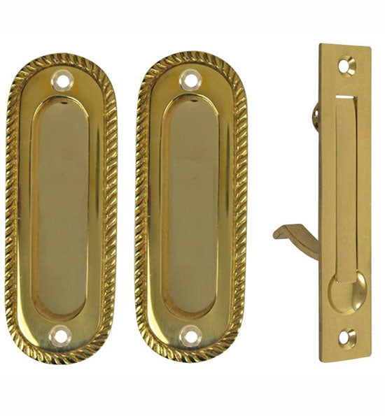 Georgian Oval Pattern Pocket Passage Style Door Set