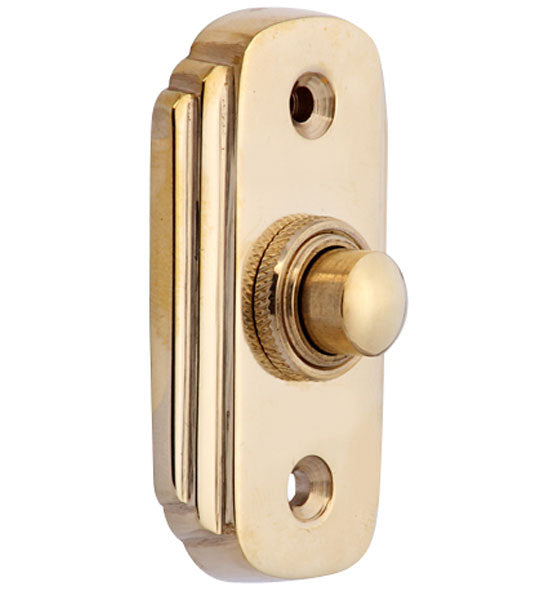 2 1/2 Inch Solid Brass Art Deco Doorbell Button