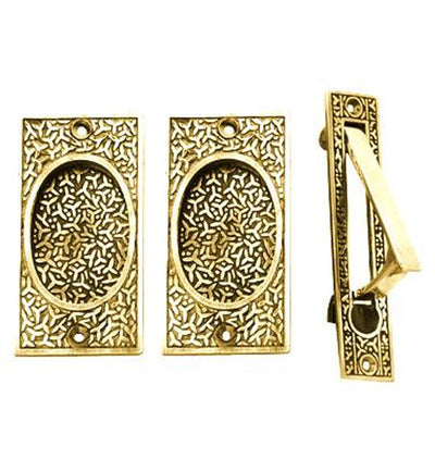 Rice Pattern Pocket Passage Style Door Set in Several Finishes