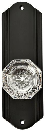 Providence Crystal Door Knob Set with Art Deco Back Plate