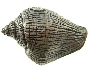 Ocean Nautical Pewter Textured Conch Seashell Cabinet & Furniture Knob