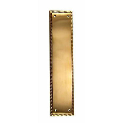 11 1/2 Inch Georgian Roped Style Door Push Plate (Several Finishes Available)