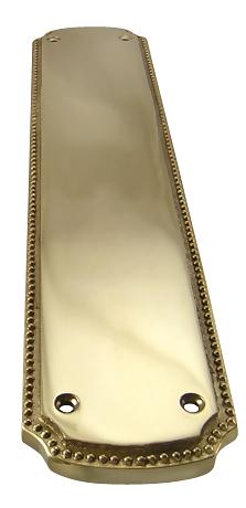 11 1/2 Inch Solid Brass Beaded Push & Plate