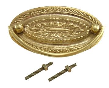 4 Inch Solid Brass Oval Drop Style Pull