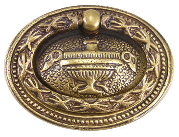 2 7/8 Inch Brass Oval Lamp Ring Pull