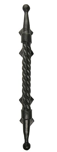 14 Inch Solid Iron Rope Handle in a Matte Black Finish