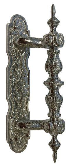 6 1/4 INCH SOLID BRASS VICTORIAN STYLE HANDLE PULL (POLISHED CHROME FINISH)