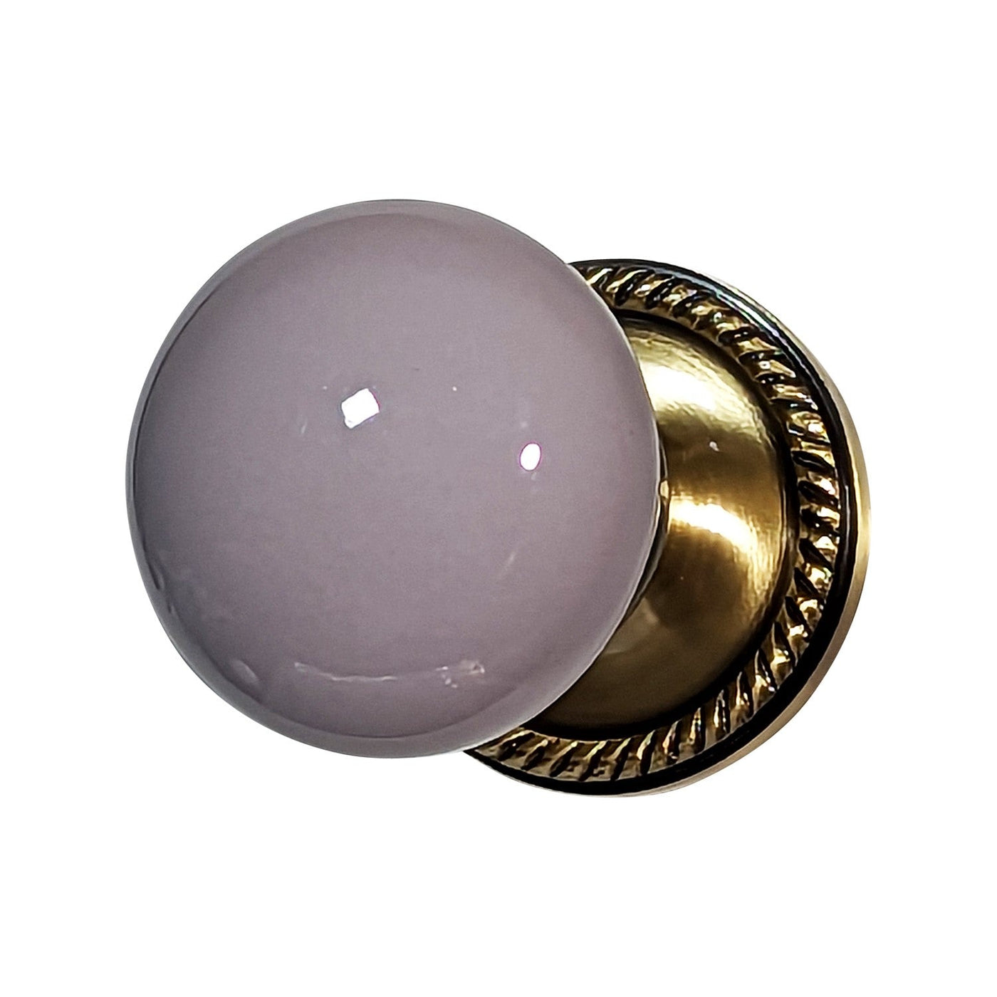 Grey Porcelain Door Knob with Georgian Roped Rosette (Several Finishes Available)