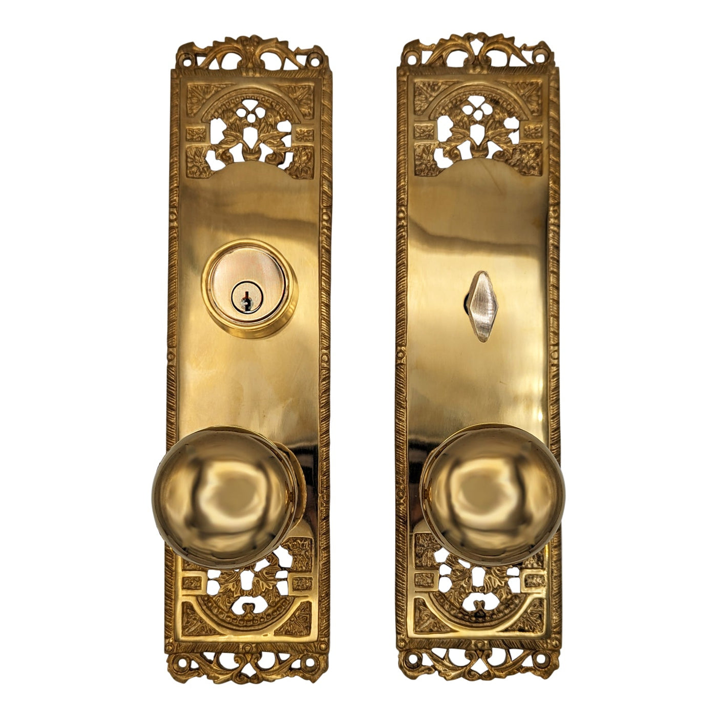 Cornice Plate Deadbolt Entryway Set (Several Finishes Available)