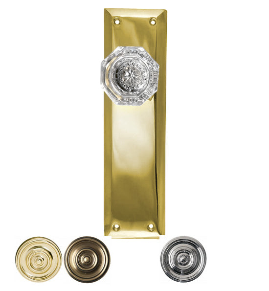 Providence Crystal Door Knob With Quaker Style Backplate