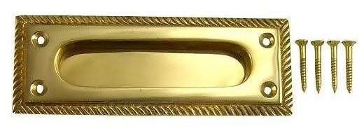 Rectangular Georgian Roped Solid Brass Sash Pull
