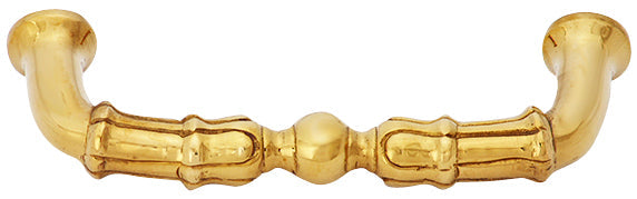 5 Inch Overall (4 1/3 Inch c-c)  Solid Brass Victorian Style Pull