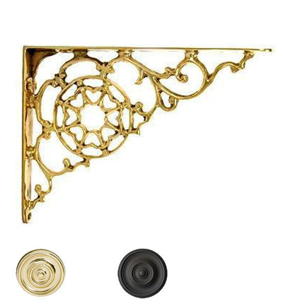 7 1/2 Inch Solid Brass Star Shape Shelf Bracket (Several Finishes Available)
