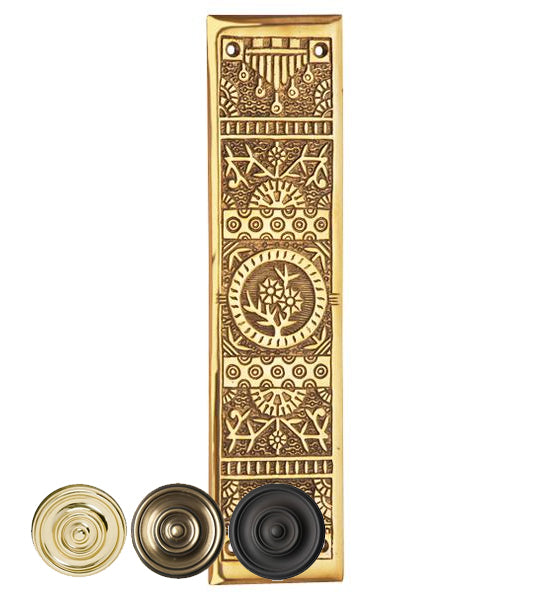 11 1/4 Inch Eastlake Solid Brass Push Plate in Several Finishes