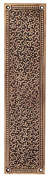 12 Inch Solid Brass Rice Pattern Push Plate in Several Finishes