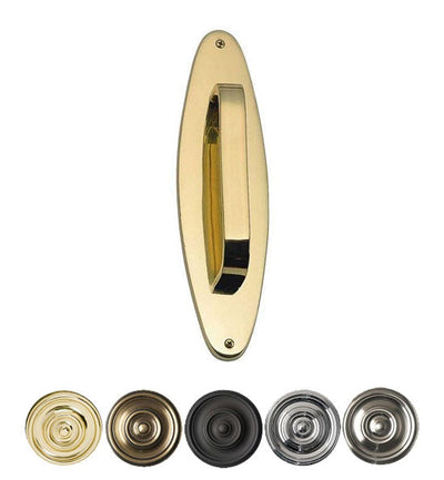 11 Inch Traditional Oval Door Pull & Plate in Several Finishes