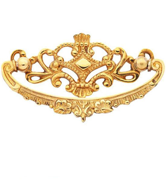 4 1/8 Inch Solid Brass Ornate Victorian Pull
