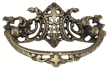 4 Inch Solid Brass Ornate Baroque / Rococo Bail Pull
