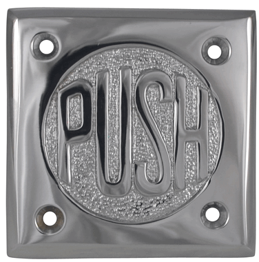 2 3/4 Inch Brass Classic American "PUSH" Plate
