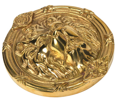 Lion's Head Medallion (Polished Brass)