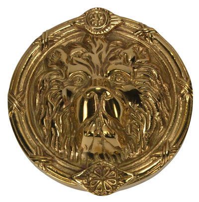 Lion's Head Medallion (Polished Brass)