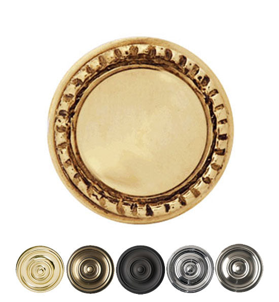 Solid Brass Beaded Round Cabinet & Furniture Knob