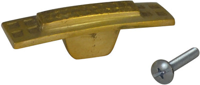 5 Inch Overall (3 1/2 Inch c-c) Solid Brass Craftsman Hammered Drawer Pull