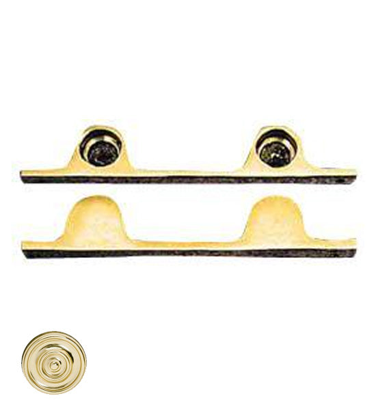 Pair Solid Brass Security Double Push Bar Bracket Ends Polished Brass