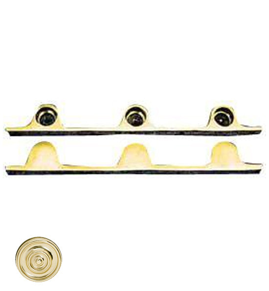Pair Solid Brass Security Triple Push Bar Bracket Ends Polished Brass