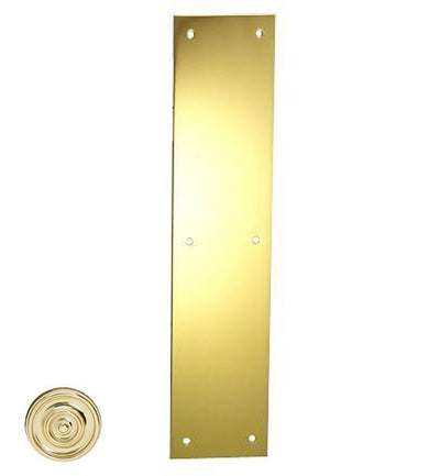 12 Inch Solid Brass Push Plate in Polished Brass