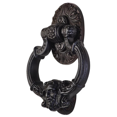 7 Inch (3 3/8 Inch c-c) Neptune Door Knocker in Solid Brass (Several Finishes Available)