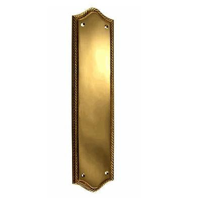 12 Inch Georgian Oval Roped Style Door Push Plate (Several Finish Options)