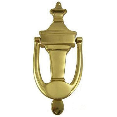 6 3/4 Inch (5 Inch c-c) Solid Brass Traditional Door Knocker