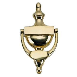 8 Inch (4 1/2 Inch c-c) Traditional Style Door Knocker (Polished Brass Finish)