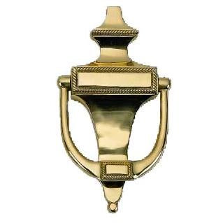 6 1/2 Inch (4 1/4 Inch c-c) Georgian Brass Door Knocker Polished Brass