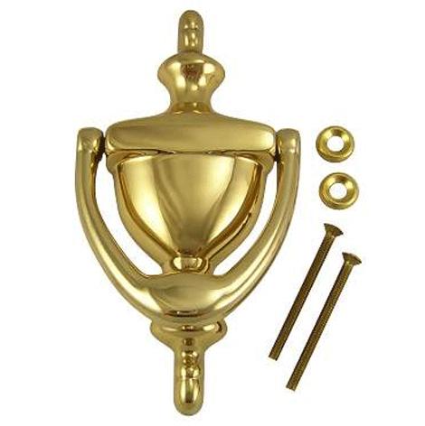 5 7/8 Inch (4 Inch c-c) Solid Brass Traditional Door Knocker