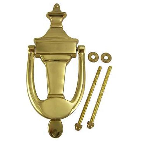 6 3/4 Inch (5 Inch c-c) Solid Brass Traditional Door Knocker