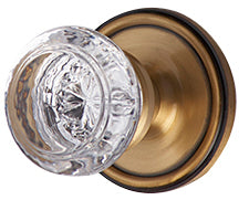 Savannah Round Crystal Door Knob with Victorian Rosette