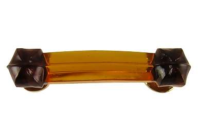 4 Inch Overall (3 Inch c-c) Amber Glass Bridge Handle
