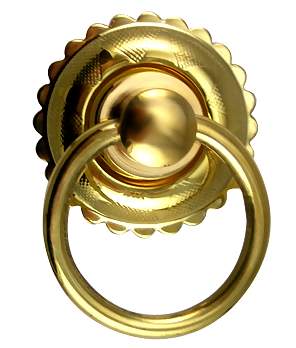 1 3/4 Inch Solid Brass Eastlake Style Ring Pull Handle